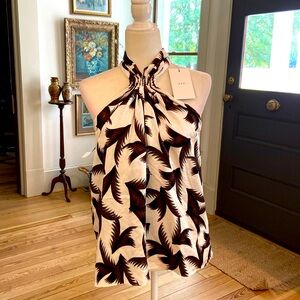 A.L.C. Leda Printed Silk Halter Top NWT size 8!!